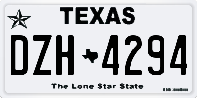 TX license plate DZH4294