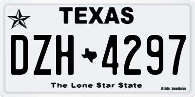 TX license plate DZH4297