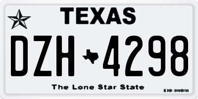 TX license plate DZH4298