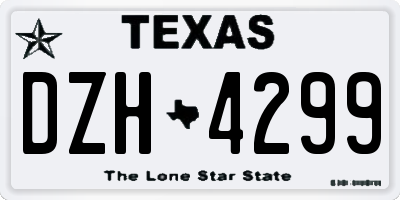 TX license plate DZH4299