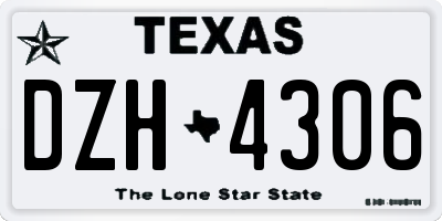 TX license plate DZH4306