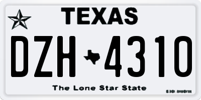 TX license plate DZH4310