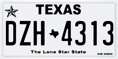 TX license plate DZH4313