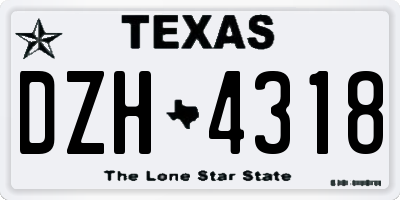 TX license plate DZH4318