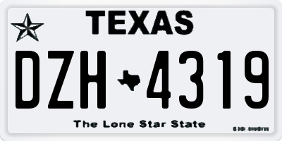 TX license plate DZH4319