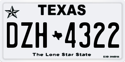 TX license plate DZH4322