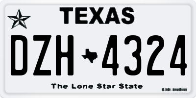 TX license plate DZH4324