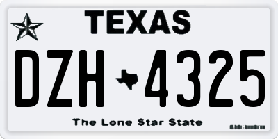TX license plate DZH4325