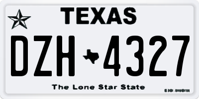 TX license plate DZH4327