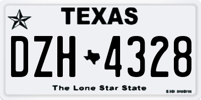 TX license plate DZH4328