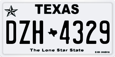 TX license plate DZH4329