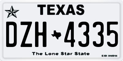 TX license plate DZH4335