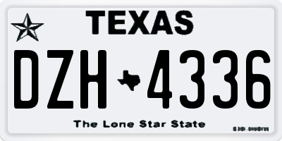 TX license plate DZH4336