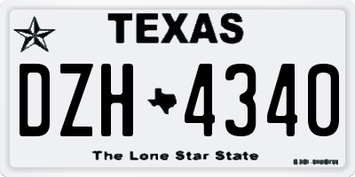 TX license plate DZH4340