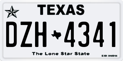 TX license plate DZH4341