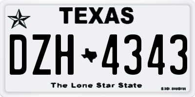 TX license plate DZH4343