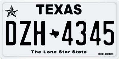 TX license plate DZH4345