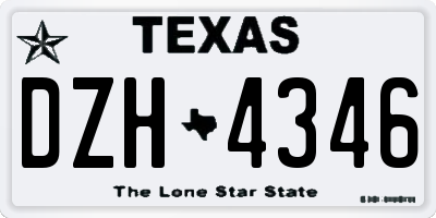 TX license plate DZH4346
