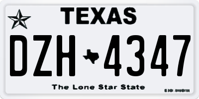 TX license plate DZH4347