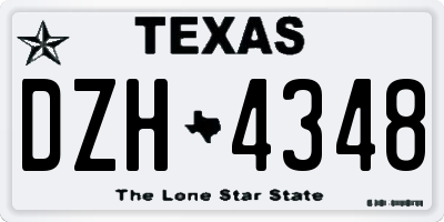 TX license plate DZH4348