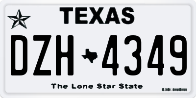 TX license plate DZH4349