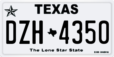 TX license plate DZH4350