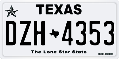 TX license plate DZH4353