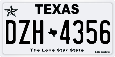 TX license plate DZH4356