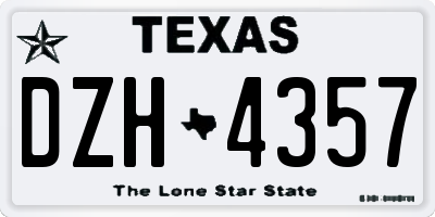 TX license plate DZH4357