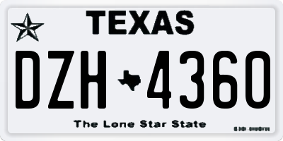 TX license plate DZH4360