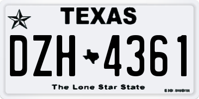 TX license plate DZH4361