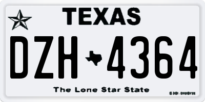 TX license plate DZH4364