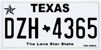 TX license plate DZH4365