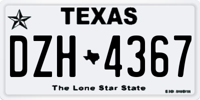 TX license plate DZH4367