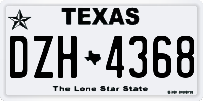 TX license plate DZH4368