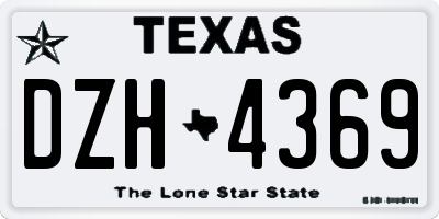 TX license plate DZH4369