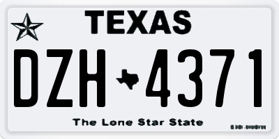 TX license plate DZH4371