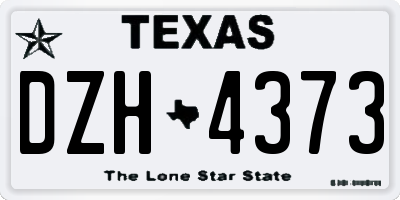 TX license plate DZH4373