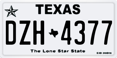 TX license plate DZH4377