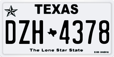 TX license plate DZH4378