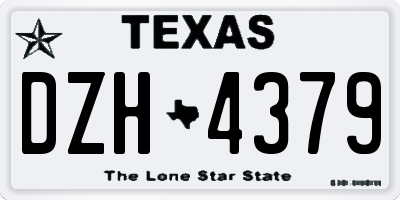 TX license plate DZH4379