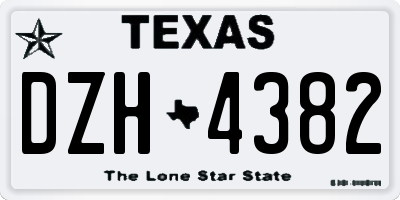 TX license plate DZH4382
