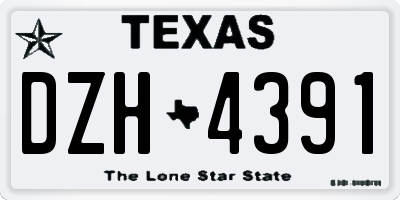 TX license plate DZH4391