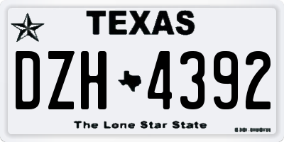 TX license plate DZH4392