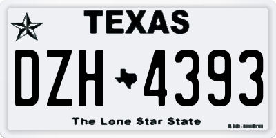TX license plate DZH4393