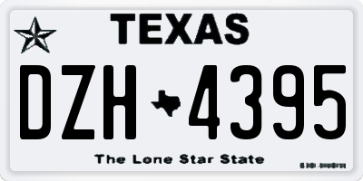 TX license plate DZH4395