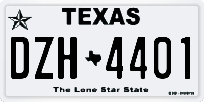 TX license plate DZH4401