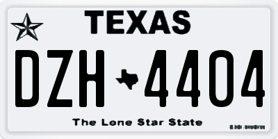 TX license plate DZH4404