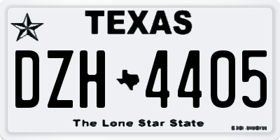 TX license plate DZH4405