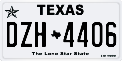 TX license plate DZH4406